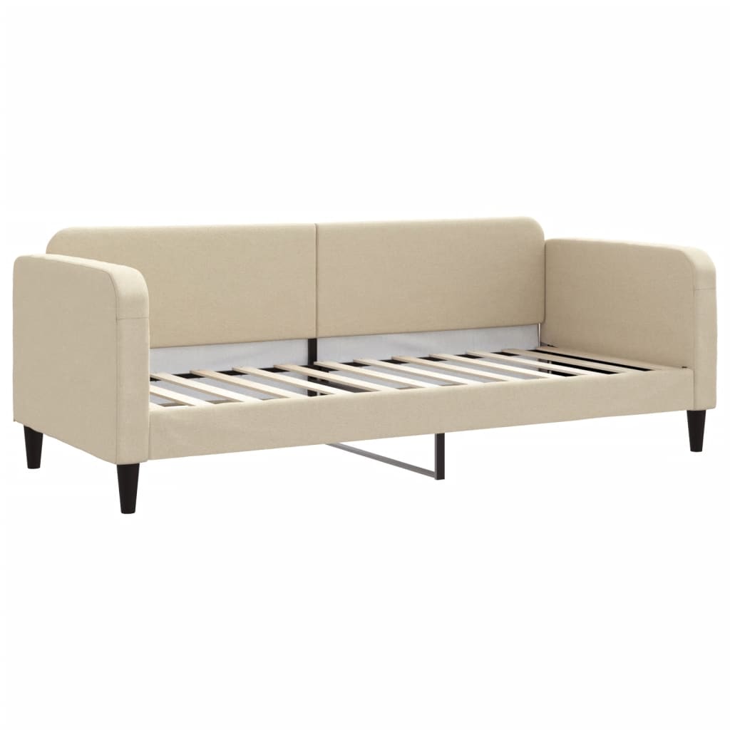 Dnevni krevet s madracem krem 80 x 200 cm od tkanine