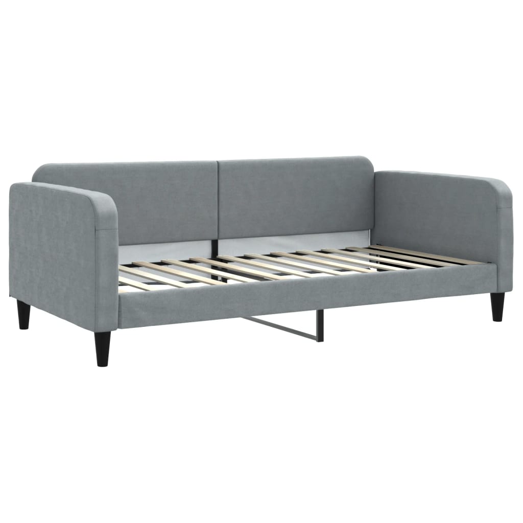 Dnevni krevet s madracem svjetlosivi 100 x 200 cm od tkanine