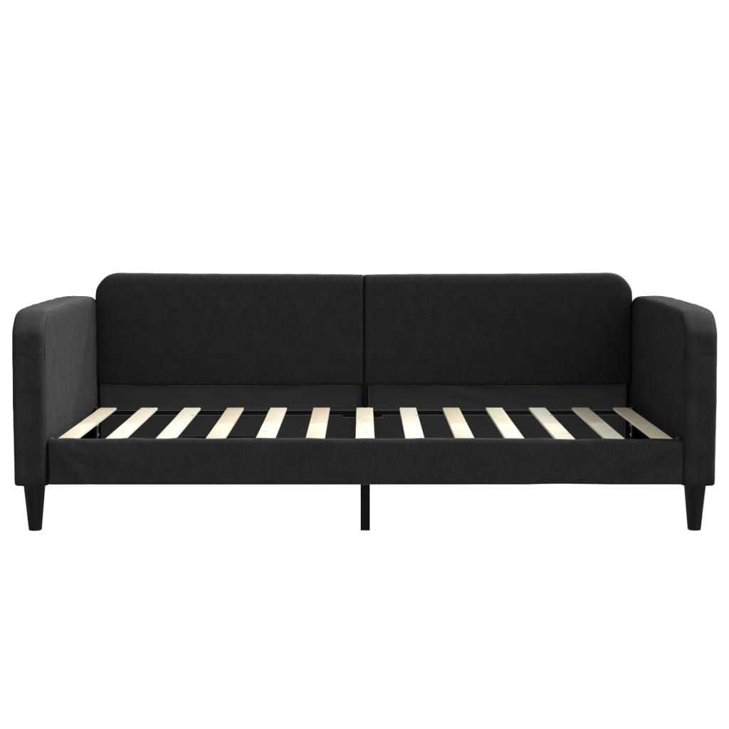 Dnevni krevet na razvlačenje crni 100 x 200 cm od tkanine