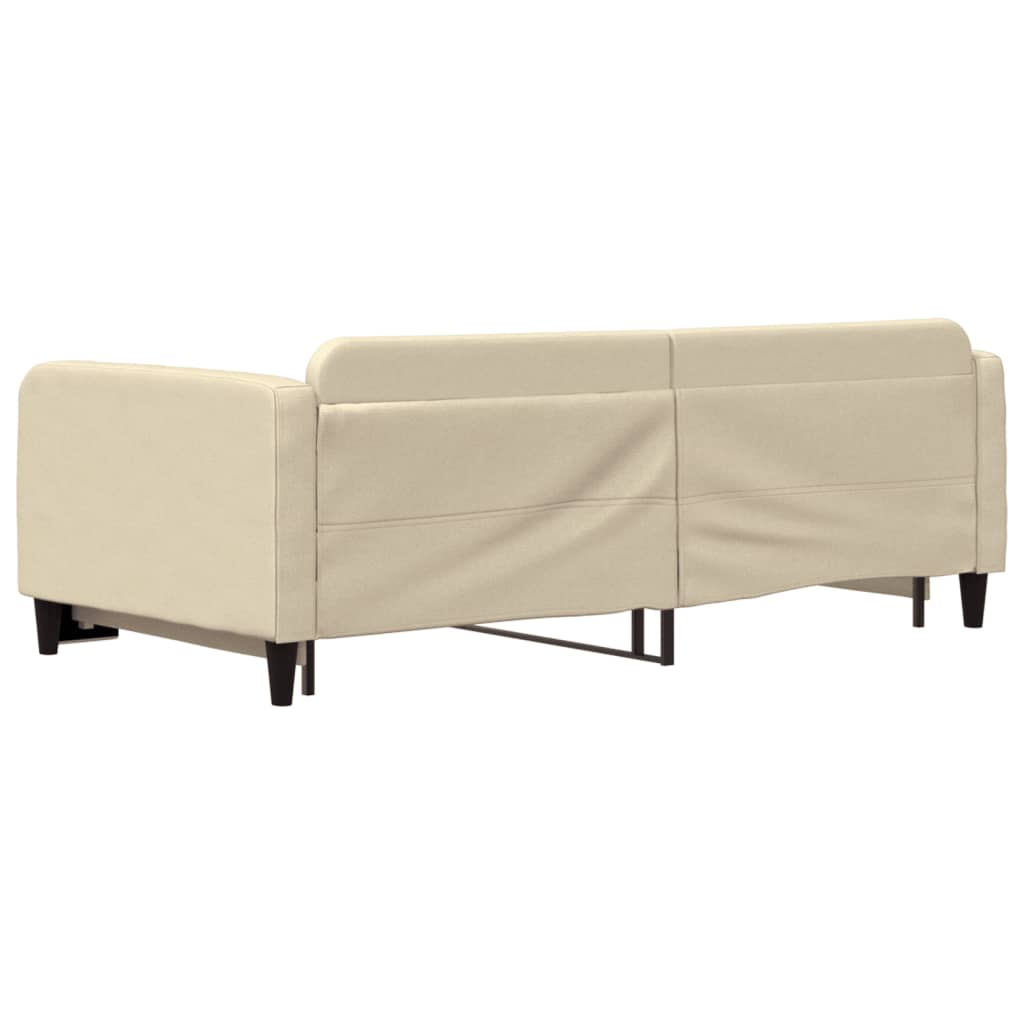 Dnevni krevet na razvlačenje krem 100 x 200 cm od tkanine