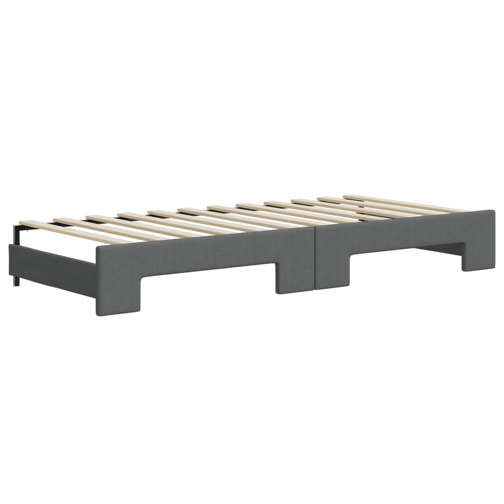 Dnevni krevet na razvlačenje tamnosivi 90 x 200 cm od tkanine