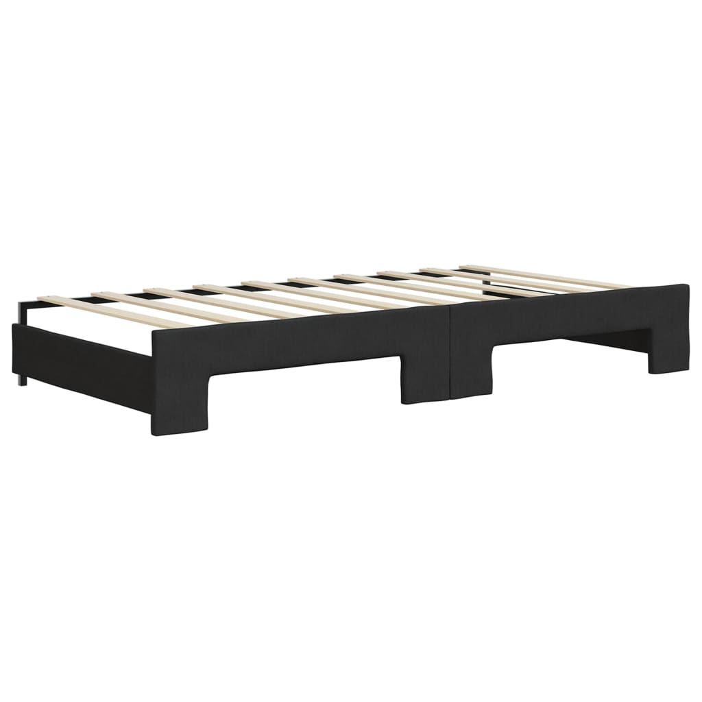 Dnevni krevet na razvlačenje crni 90 x 190 cm od tkanine