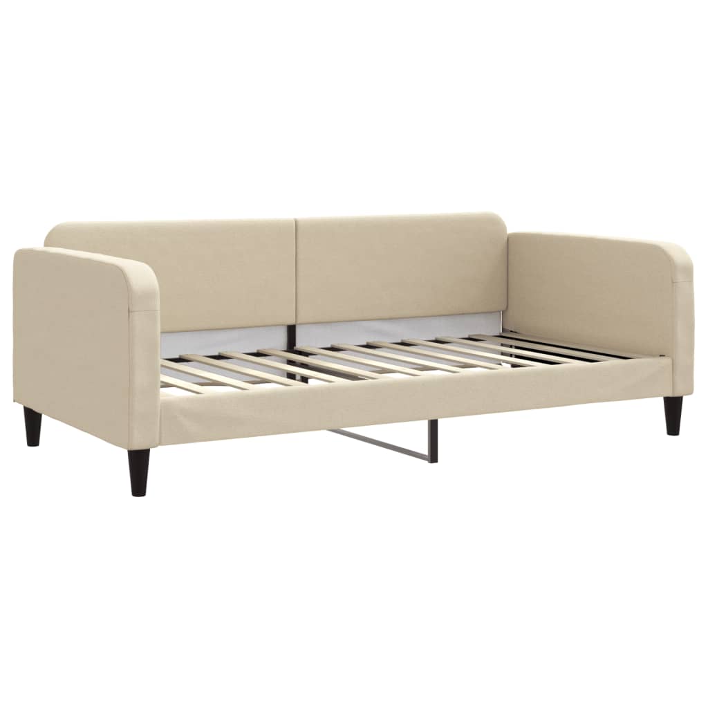 Dnevni krevet na razvlačenje s ladicama krem 100x200 cm tkanina