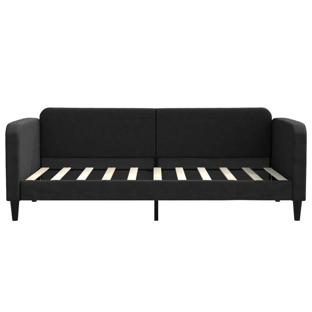 Dnevni krevet na razvlačenje s ladicama crni 90x190 cm tkanina