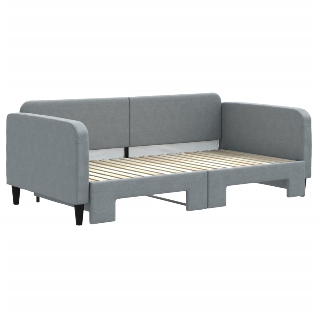 Dnevni krevet na razvlačenje svjetlosivi 100x190 cm od tkanine