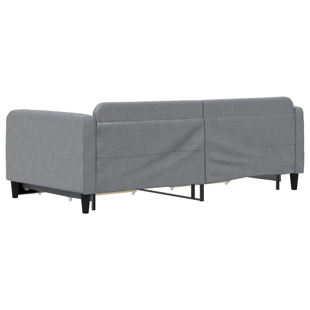 Dnevni krevet s pomoćnim ležajem i ladicama bez madraca svijetlosiva 100x190 cm