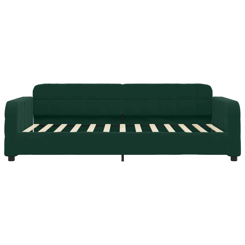 Dnevni krevet s madracem tamnozeleni 90 x 200 cm baršunasti