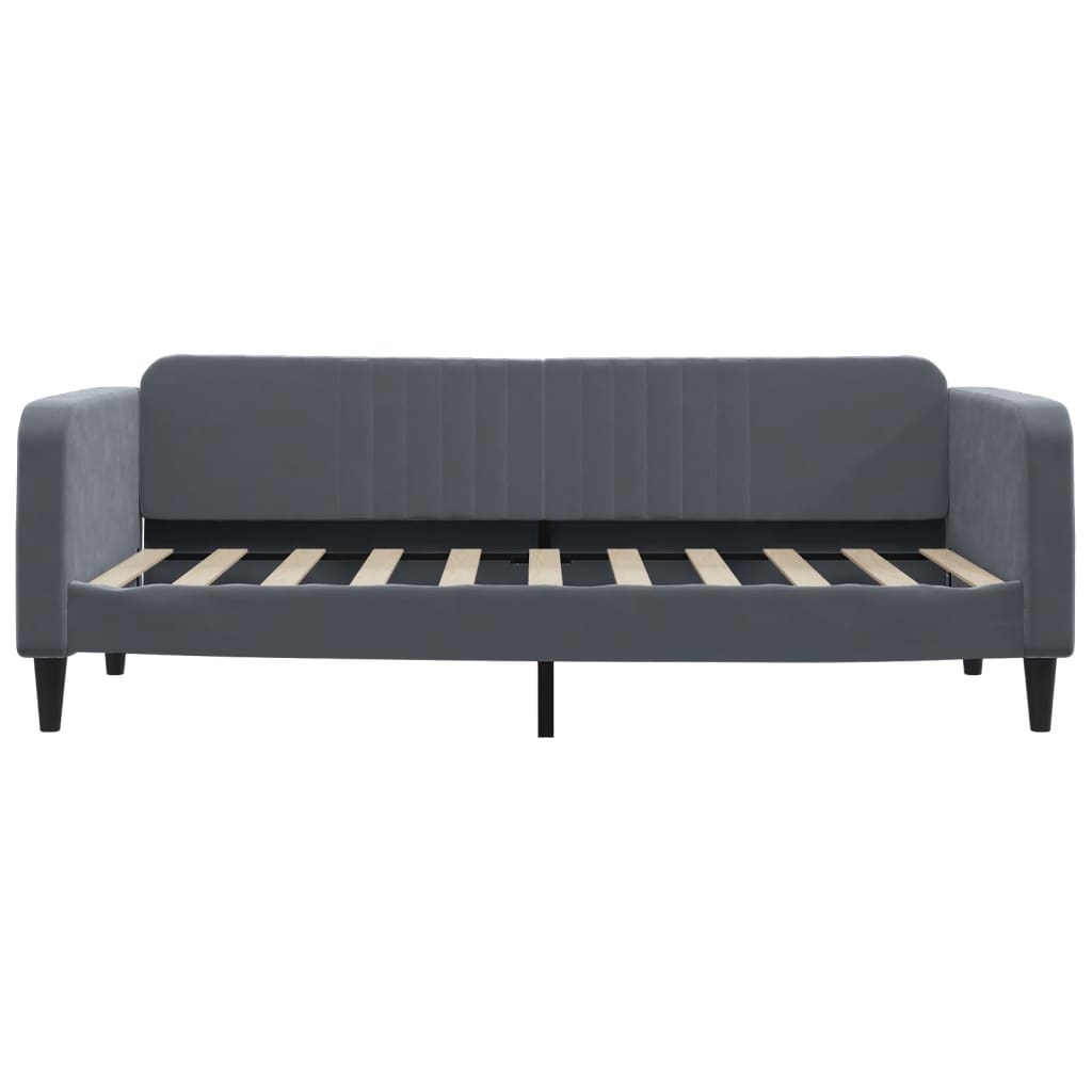 Dnevni krevet s madracem tamno sivi 90x190 cm baršun