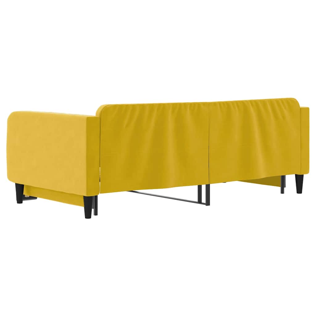 Dnevni krevet na razvlačenje žuti 100 x 200 cm baršunasti