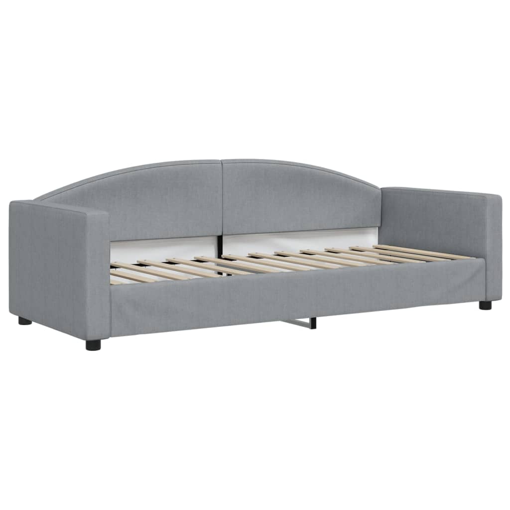 Dnevni krevet s madracem svjetlosivi 80 x 200 cm od tkanine