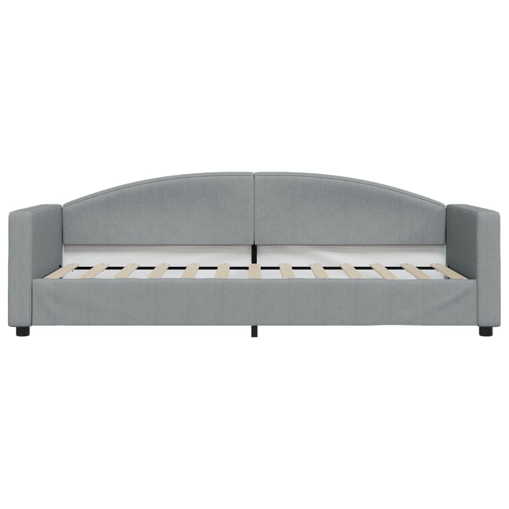 Dnevni krevet s madracem svjetlosivi 80 x 200 cm od tkanine