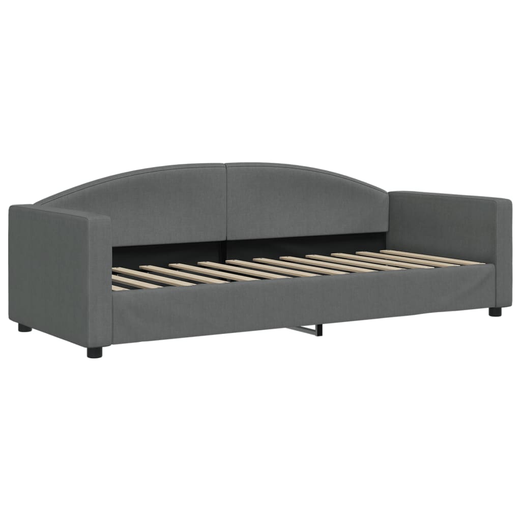 Dnevni krevet s madracem tamnosivi 80 x 200 cm od tkanine