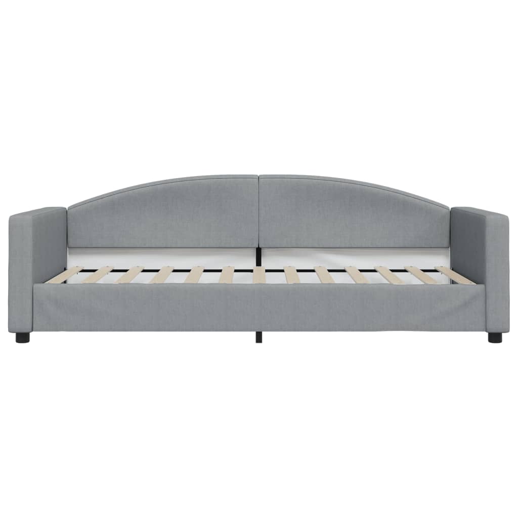 Dnevni krevet s madracem svjetlosivi 90 x 200 cm od tkanine