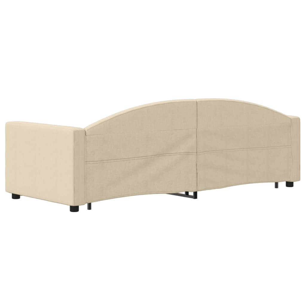 Dnevni krevet na razvlačenje krem 80 x 200 cm od tkanine