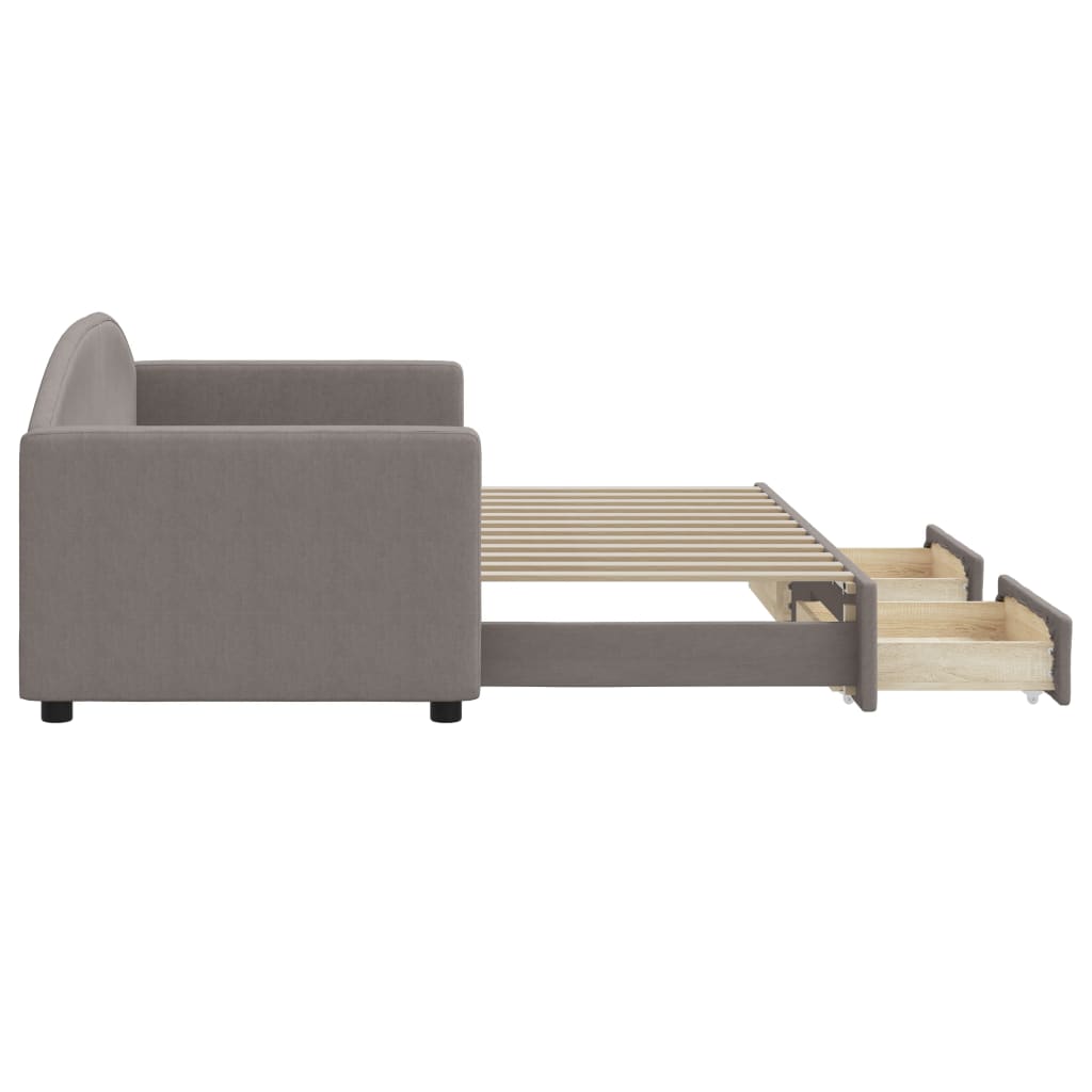 Dnevni krevet na razvlačenje smeđesivi 80 x 200 cm od tkanine