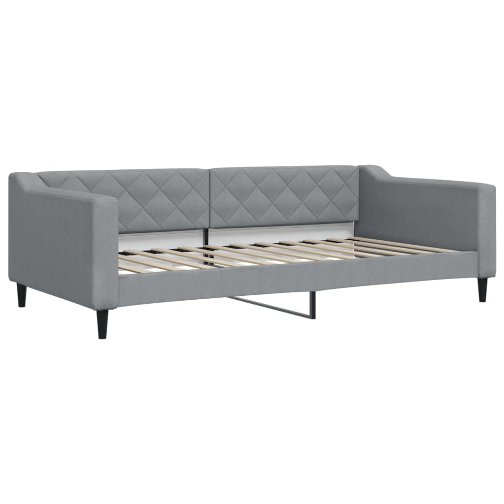 Dnevni krevet s madracem svjetlosivi 100 x 200 cm od tkanine