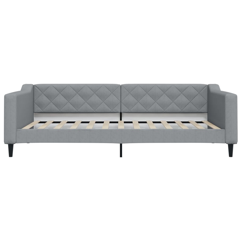 Dnevni krevet s madracem svjetlosivi 100 x 200 cm od tkanine