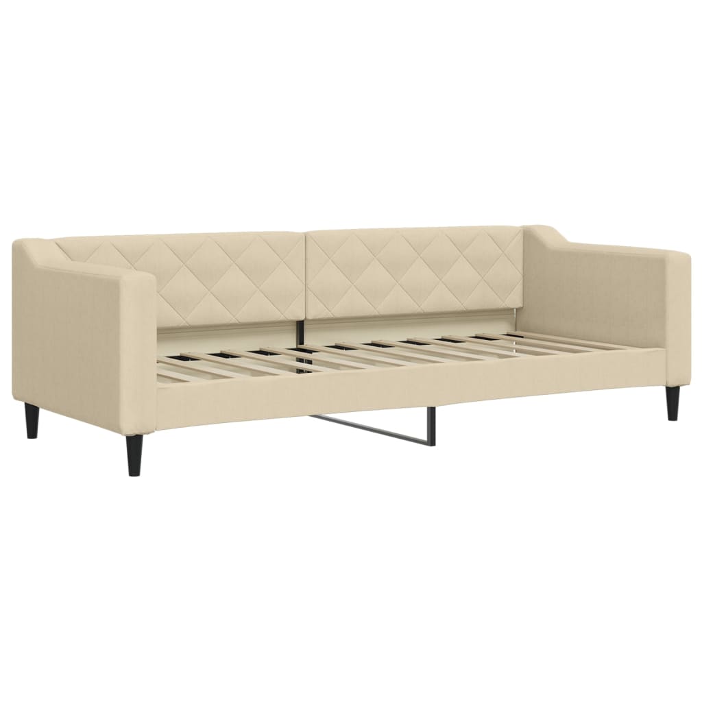 Dnevni krevet na razvlačenje krem 80 x 200 cm od tkanine