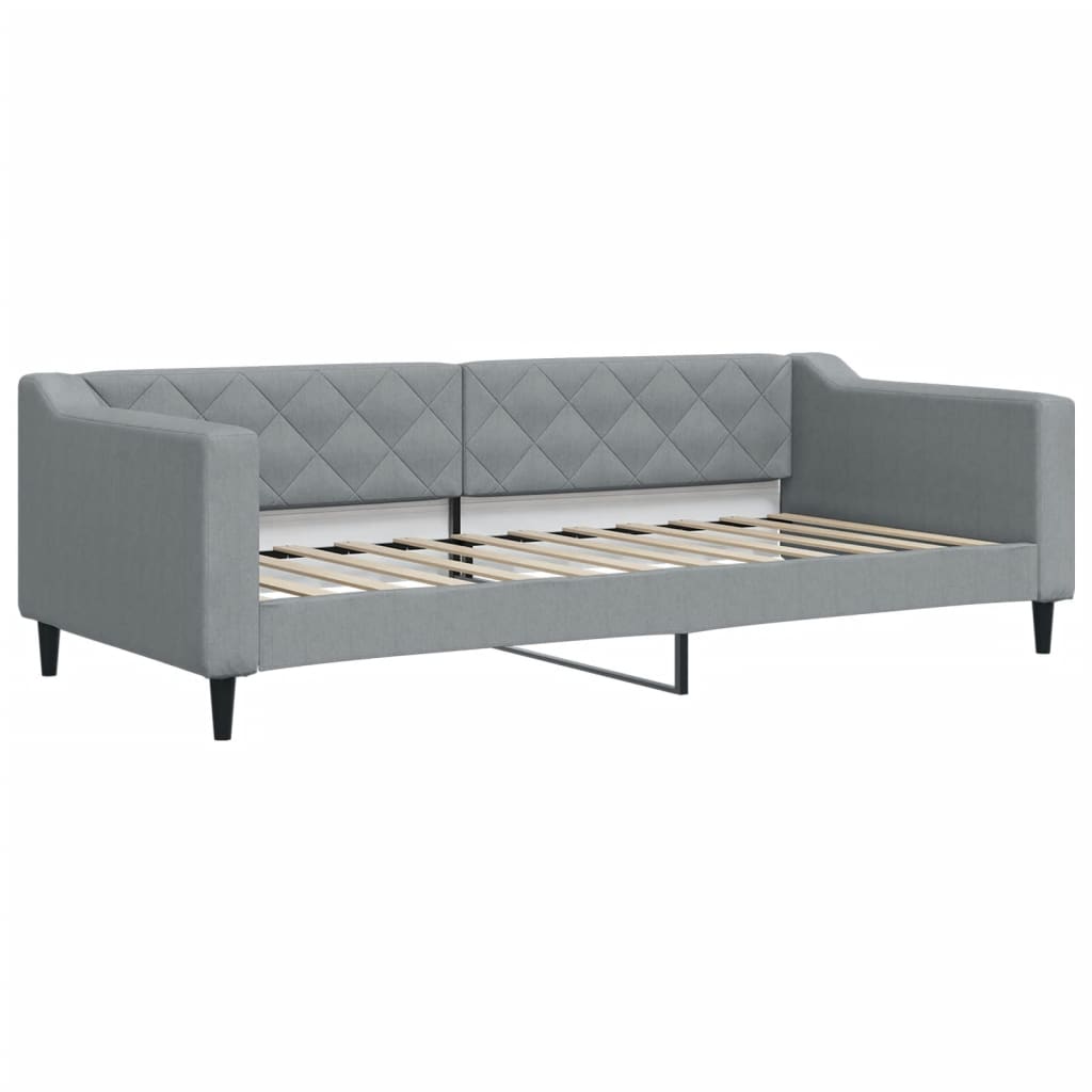 Dnevni krevet na razvlačenje svjetlosivi 90 x 200 cm od tkanine
