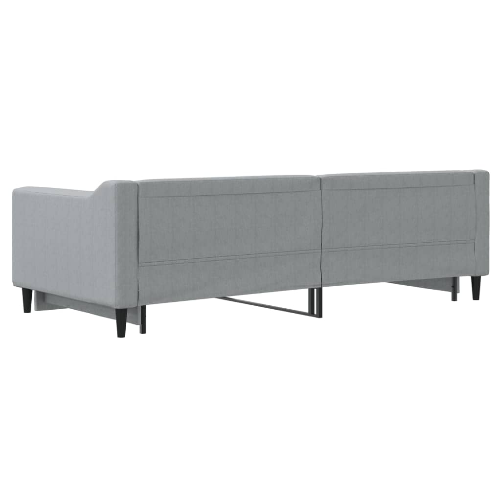 Dnevni krevet na razvlačenje svjetlosivi 90 x 200 cm od tkanine