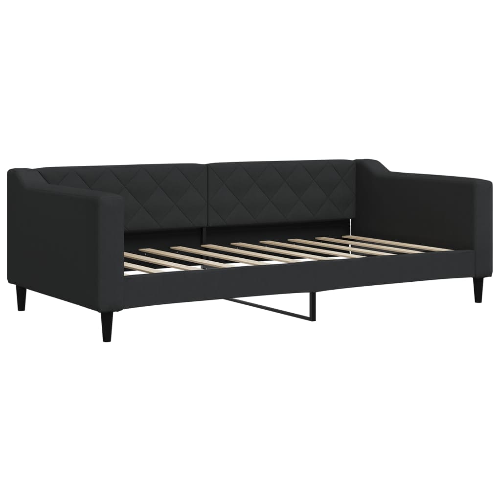 Dnevni krevet na razvlačenje crni 90 x 190 cm od tkanine