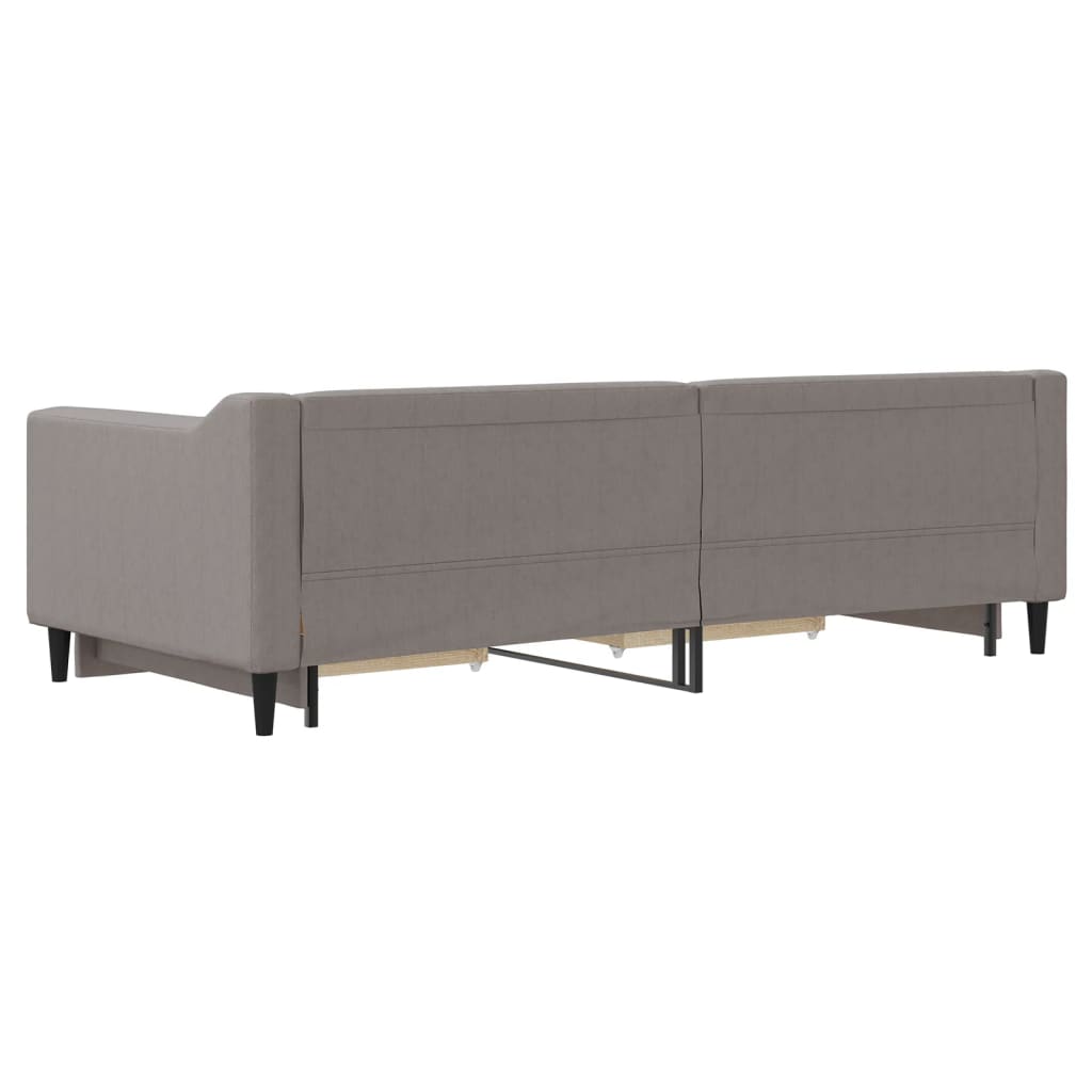Dnevni krevet na razvlačenje smeđesivi 90 x 200 cm od tkanine