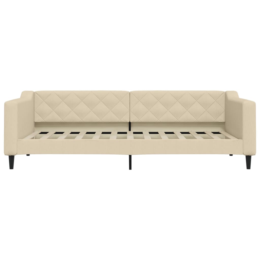 Dnevni krevet na razvlačenje s ladicama krem 90x200 cm tkanina