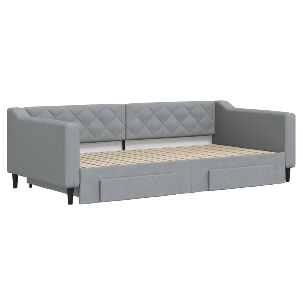 Dnevni krevet na razvlačenje svjetlosivi 100x200 cm od tkanine