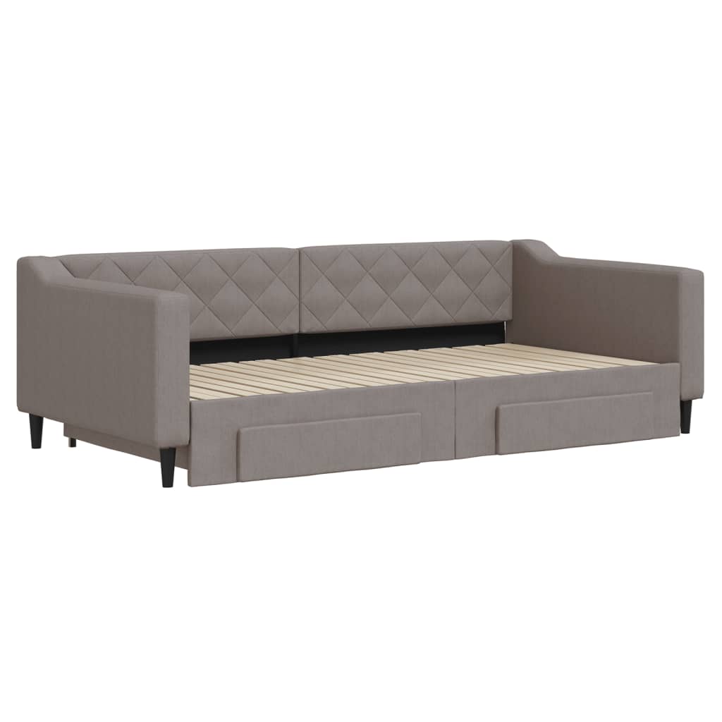 Dnevni krevet na razvlačenje smeđesivi 100 x 200 cm od tkanine