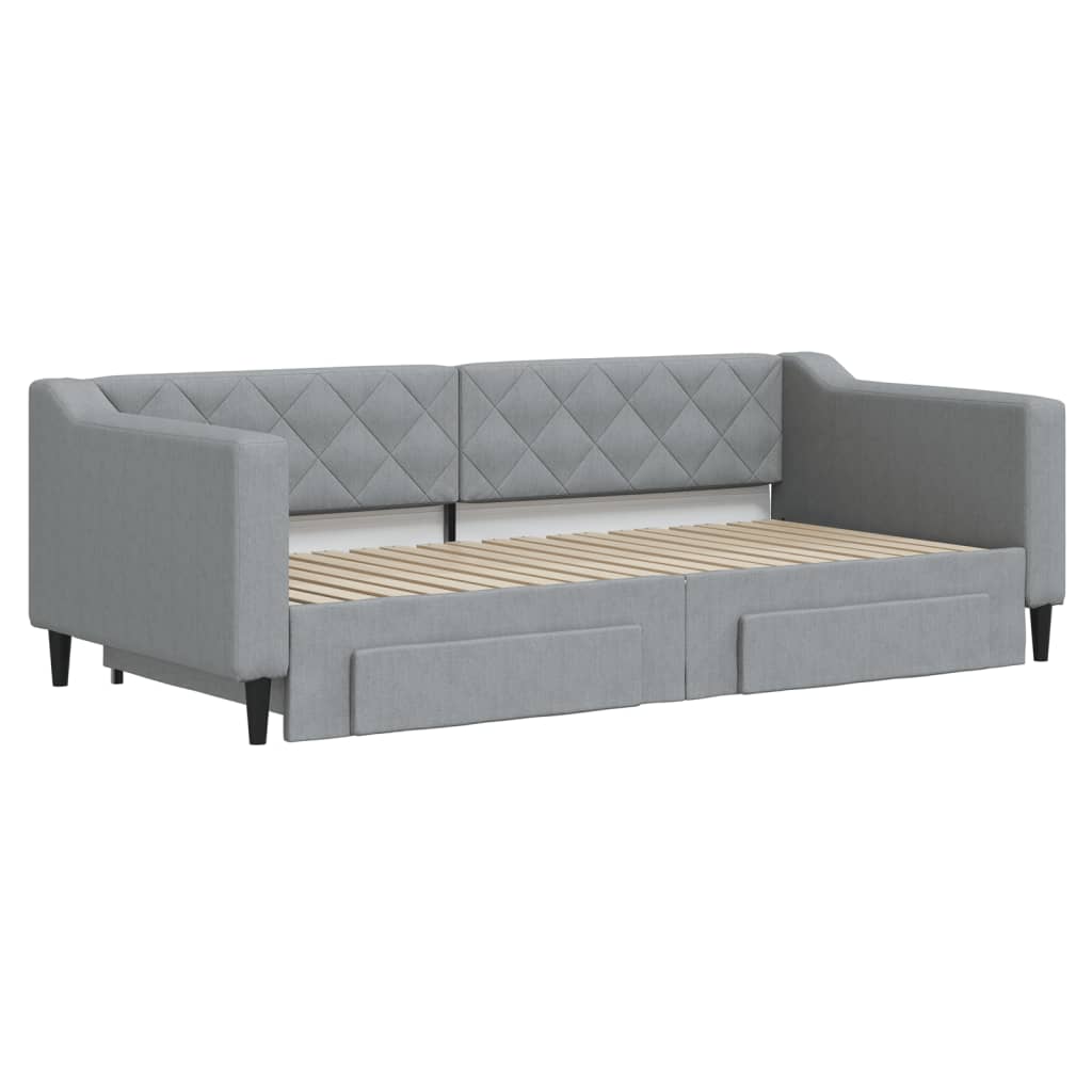 Dnevni krevet na razvlačenje svjetlosivi 90 x 190 cm od tkanine