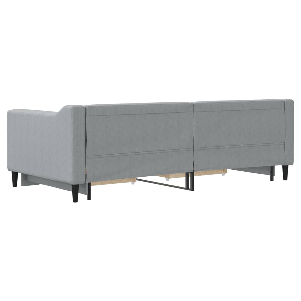 Dnevni krevet na razvlačenje svjetlosivi 90 x 190 cm od tkanine