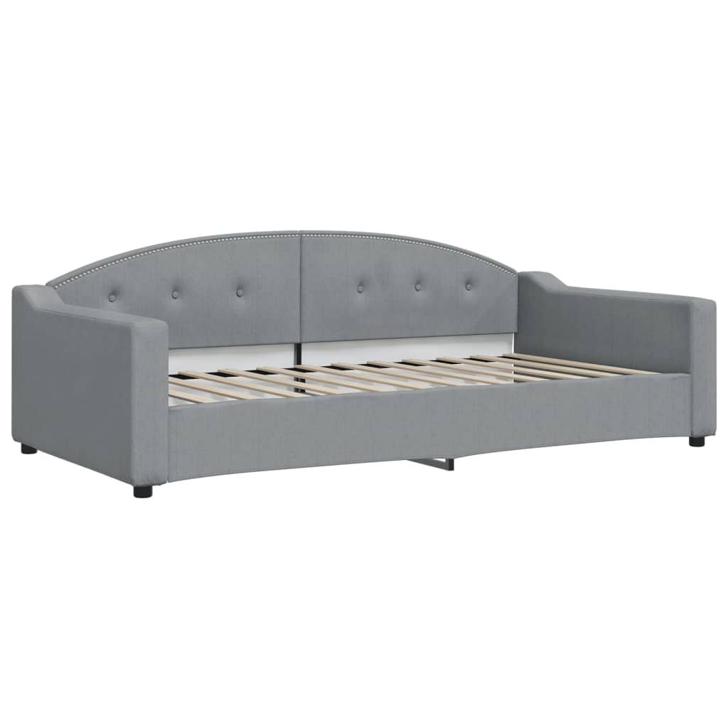 Dnevni krevet s madracem svjetlosivi 100 x 200 cm od tkanine