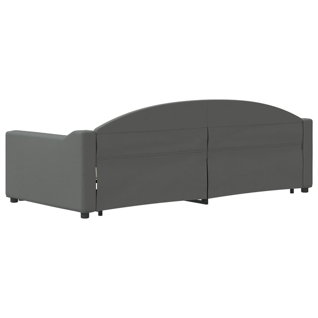 Dnevni krevet na razvlačenje bez madraca tamnosivi 90 x 200 cm
