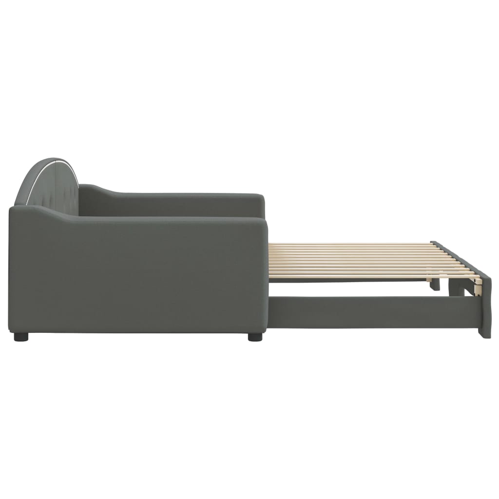 Dnevni krevet na razvlačenje bez madraca tamnosivi 100 x 200 cm