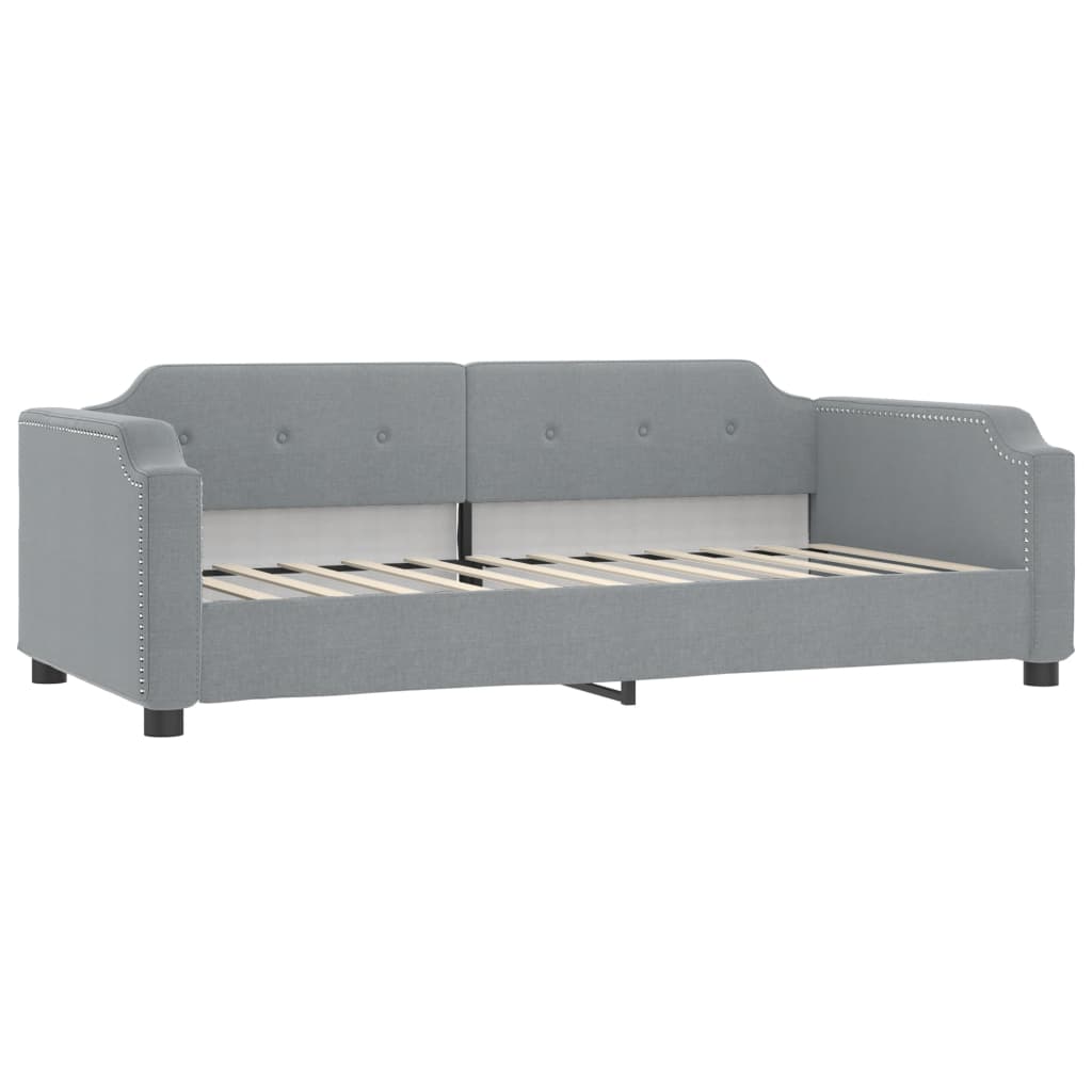 Dnevni krevet s madracem svjetlosivi 80 x 200 cm od tkanine