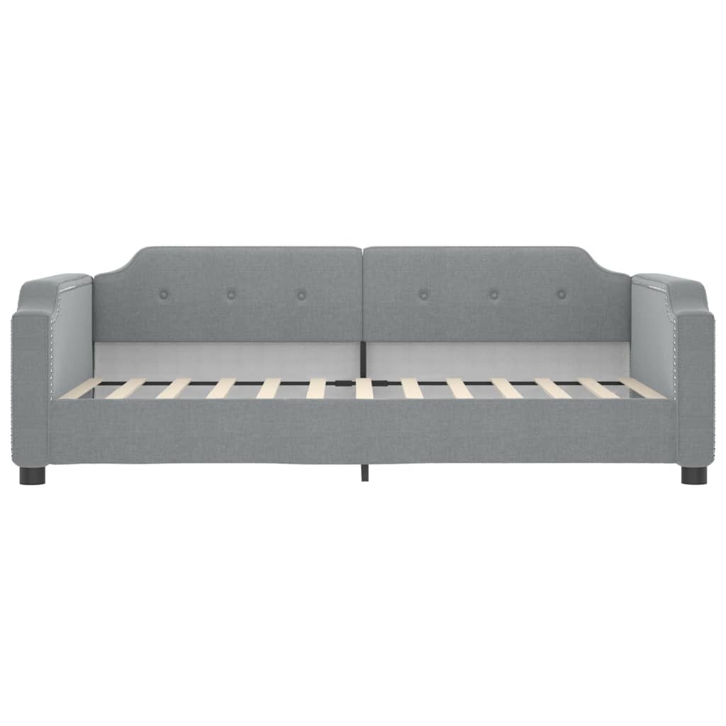Dnevni krevet s madracem svjetlosivi 90 x 200 cm od tkanine