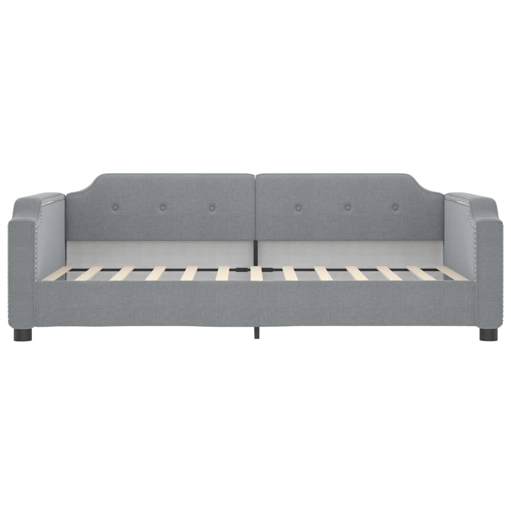 Dnevni krevet s madracem svjetlosivi 90 x 190 cm od tkanine