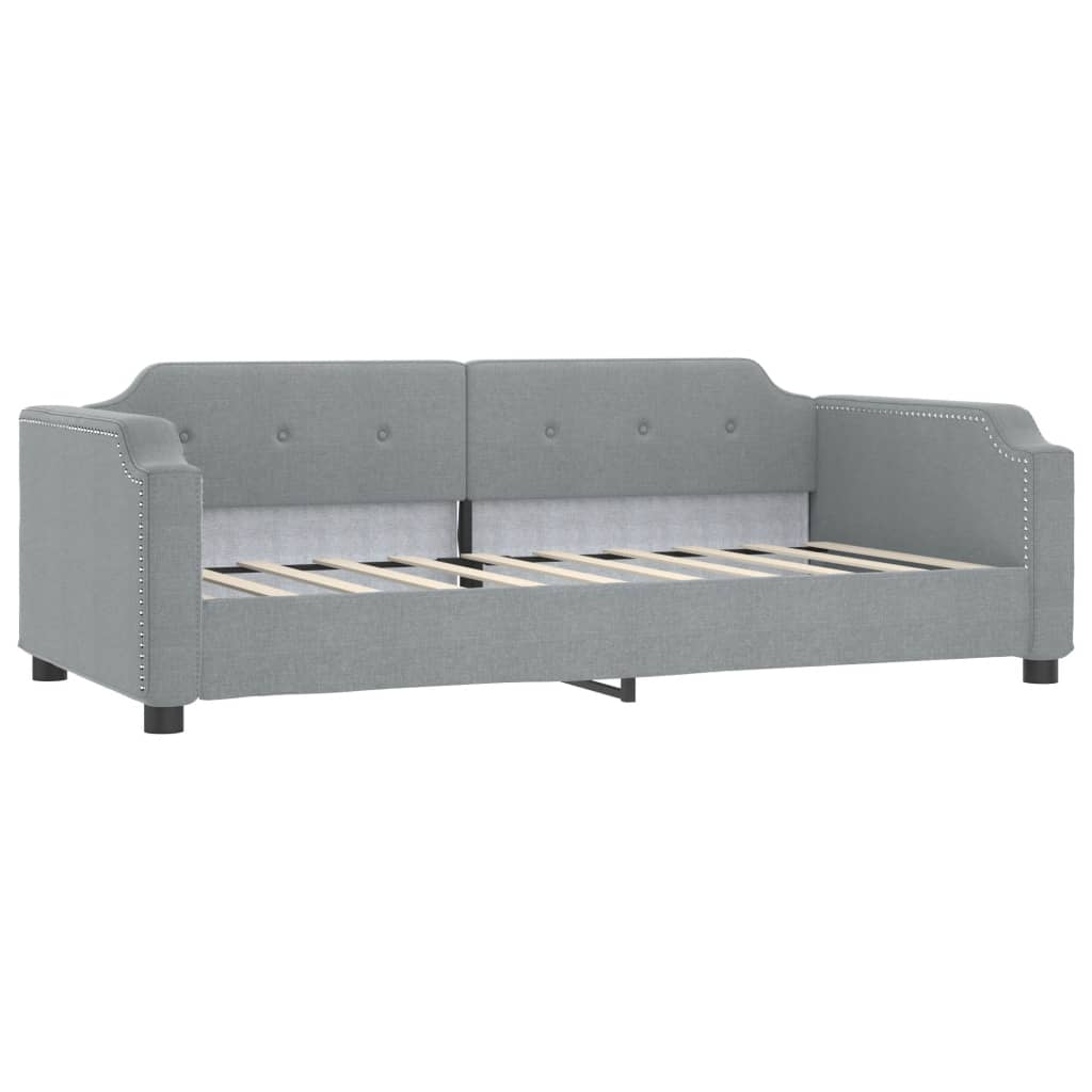 Dnevni krevet na razvlačenje svjetlosivi 90 x 190 cm od tkanine