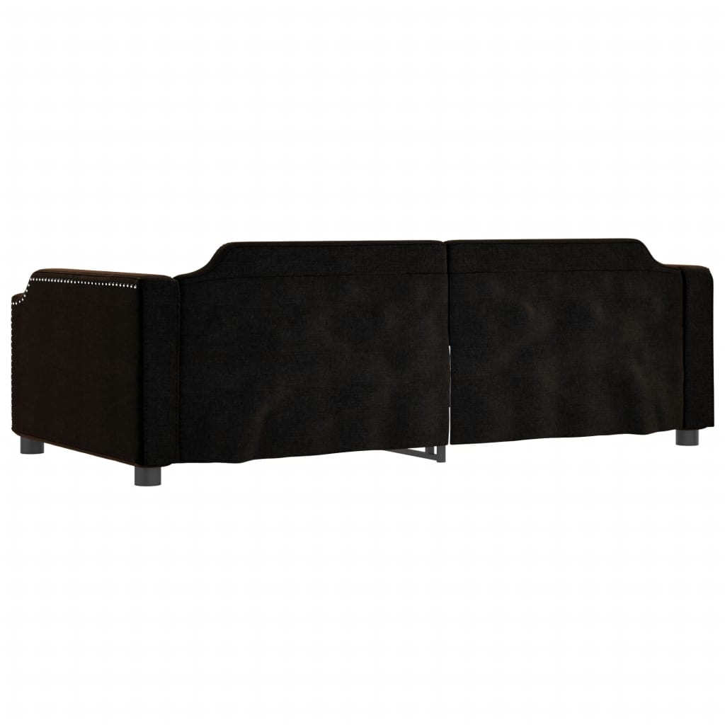 Dnevni krevet na razvlačenje crni 90 x 190 cm od tkanine