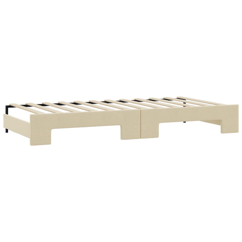Dnevni krevet na razvlačenje krem 80 x 200 cm od tkanine