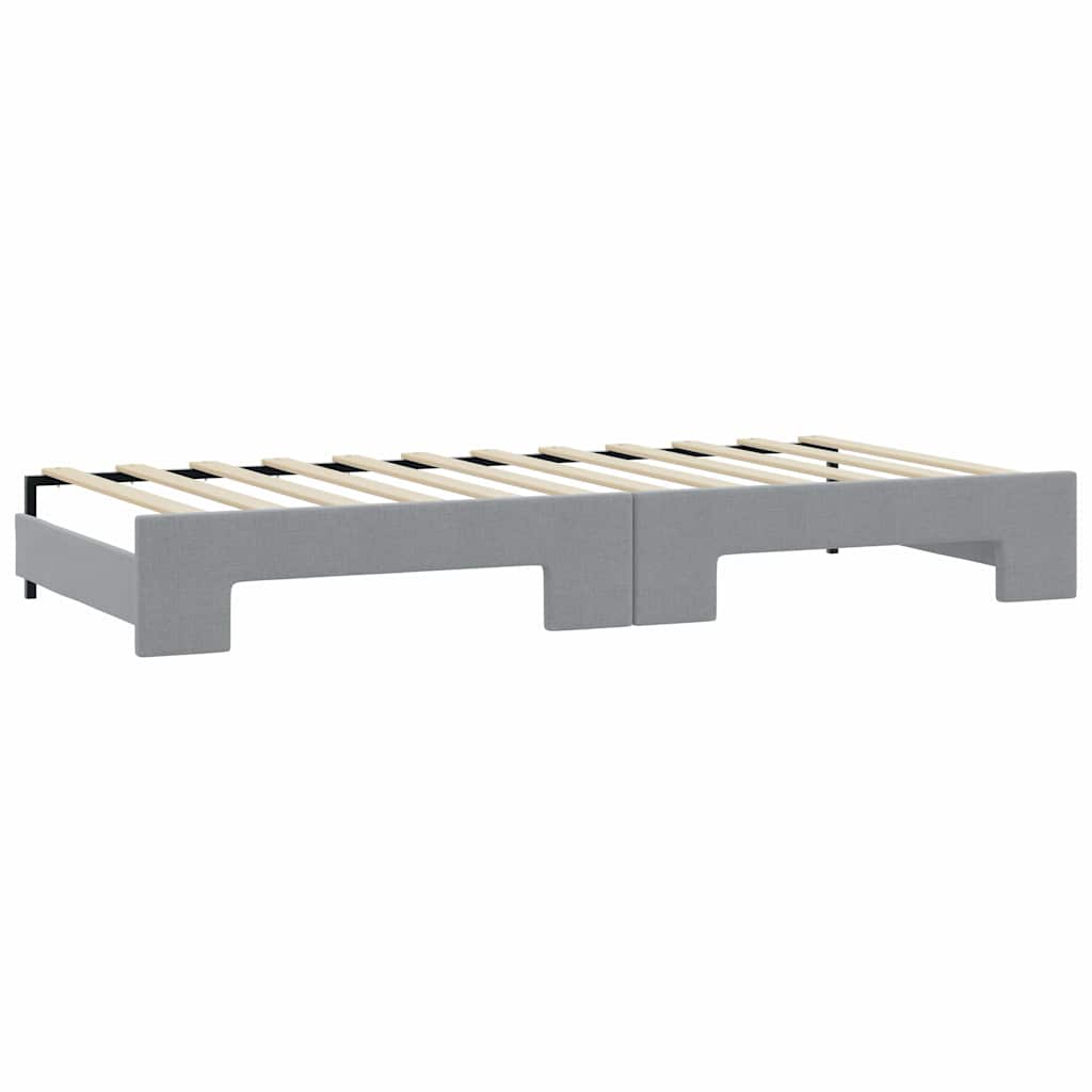 Dnevni krevet na razvlačenje svjetlosivi 90 x 200 cm od tkanine