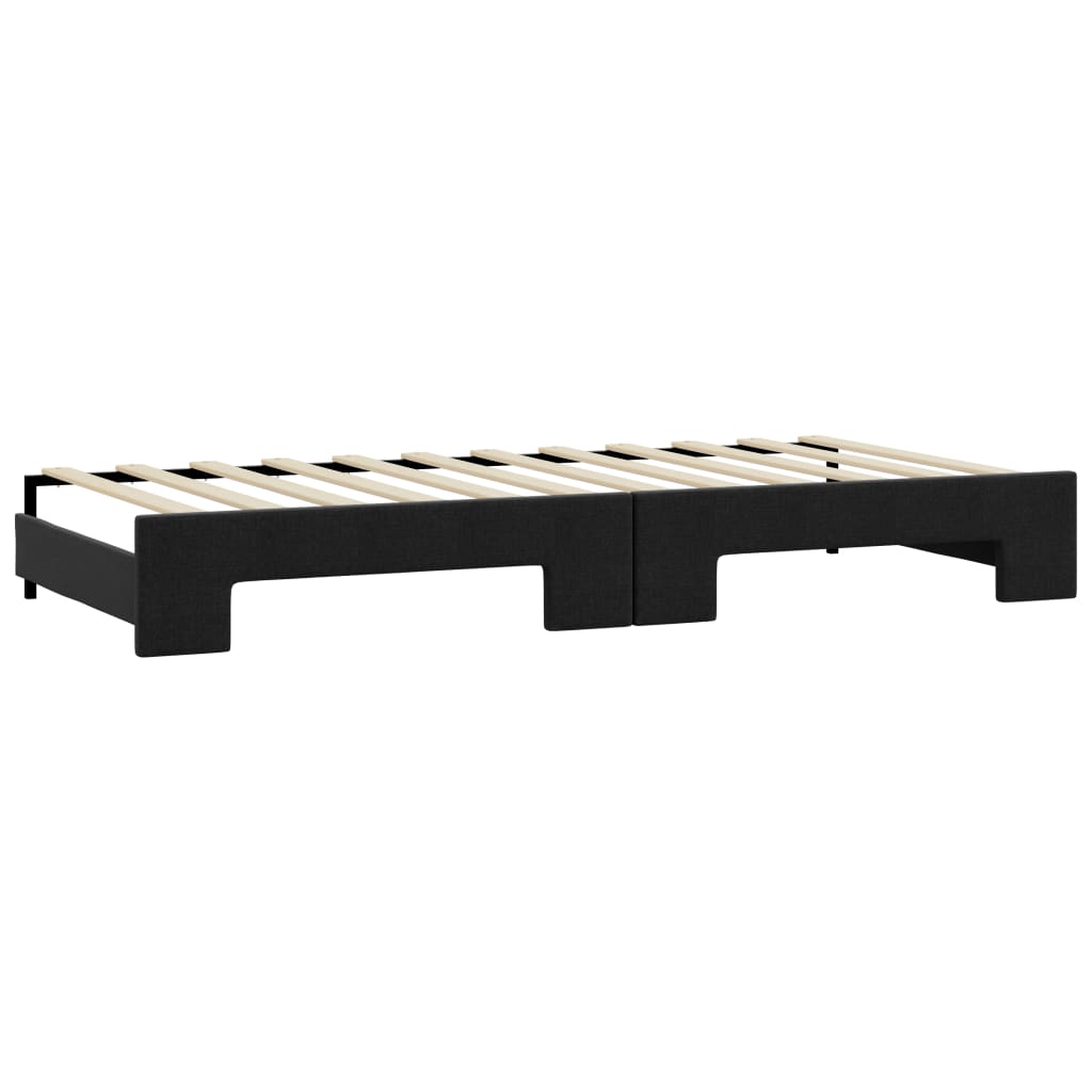 Dnevni krevet na razvlačenje crni 100 x 200 cm od tkanine