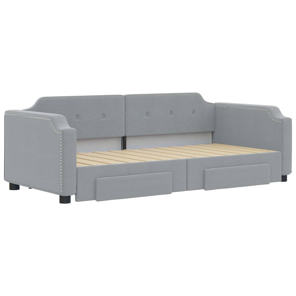 Dnevni krevet na razvlačenje svjetlosivi 80 x 200 cm od tkanine