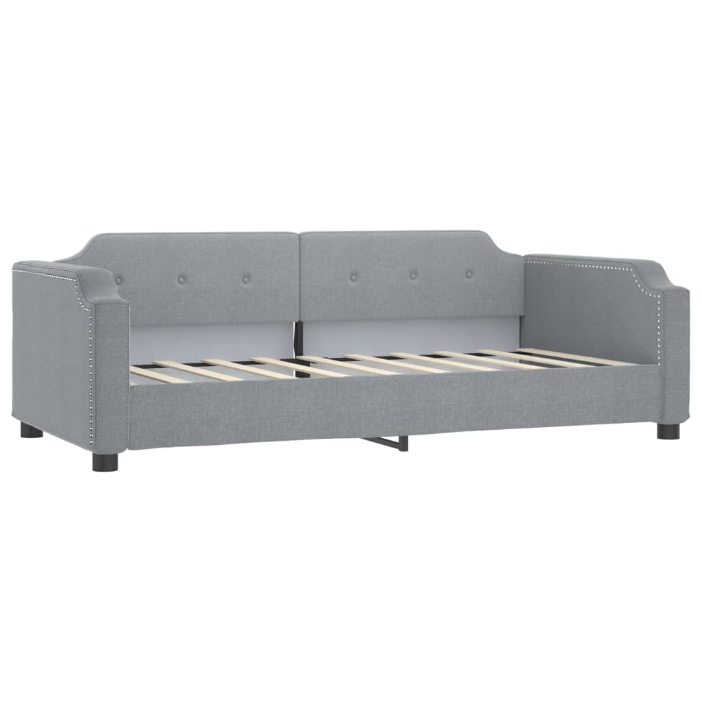 Dnevni krevet na razvlačenje svjetlosivi 80 x 200 cm od tkanine