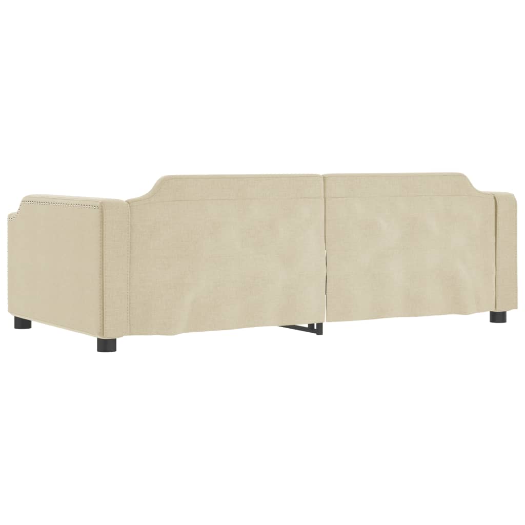 Dnevni krevet na razvlačenje s ladicama krem 80x200 cm tkanina