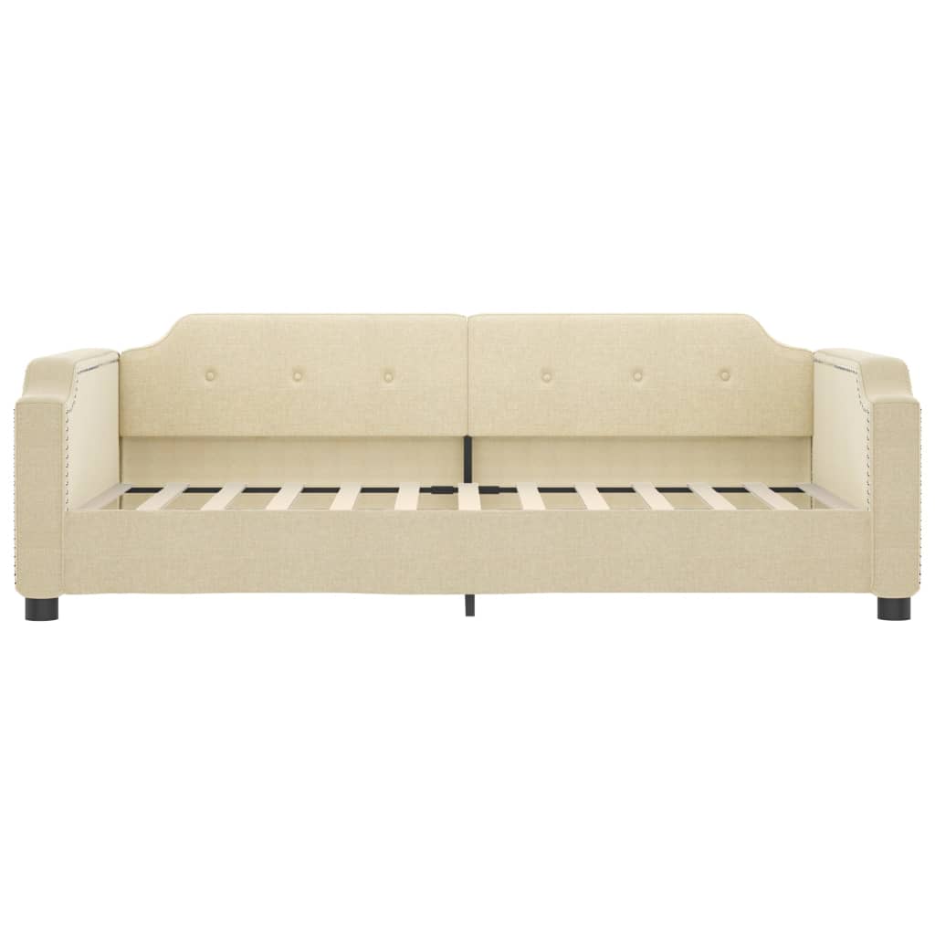 Dnevni krevet na razvlačenje s ladicama krem 90x200 cm tkanina