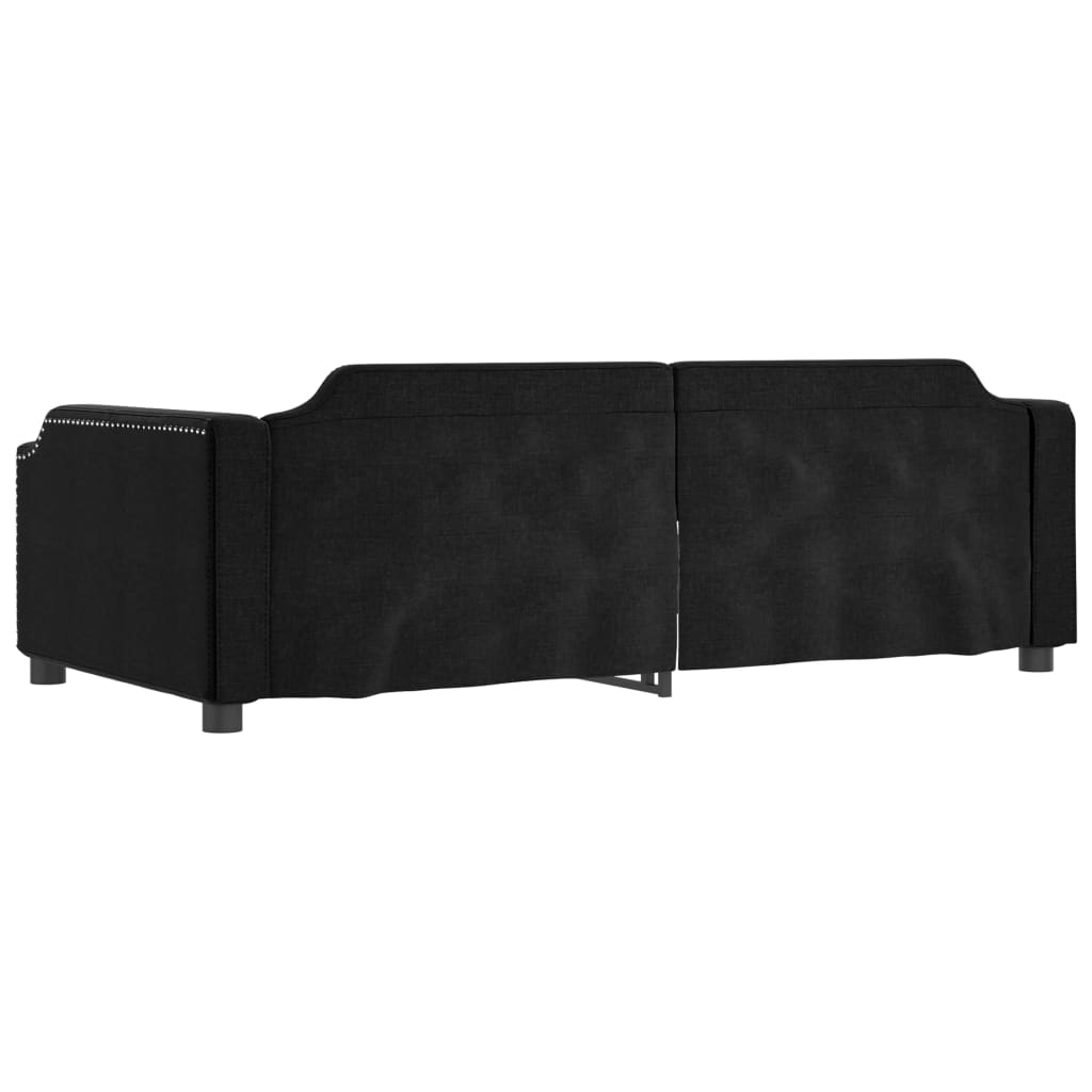 Dnevni krevet na razvlačenje s ladicama crni 100x200 cm tkanina