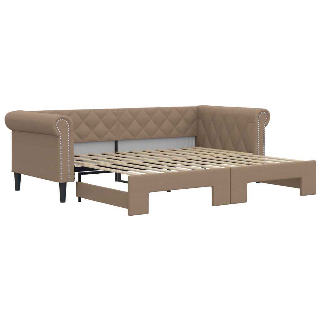 Dnevni krevet na razvlačenje cappuccino 90x200 cm umjetna koža