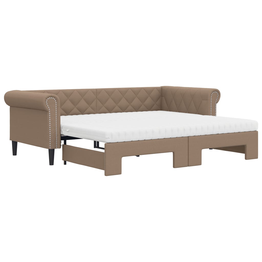 Dnevni krevet na razvlačenje cappuccino 90x200 cm umjetna koža