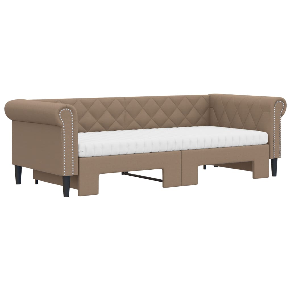 Dnevni krevet na razvlačenje cappuccino 90x200 cm umjetna koža